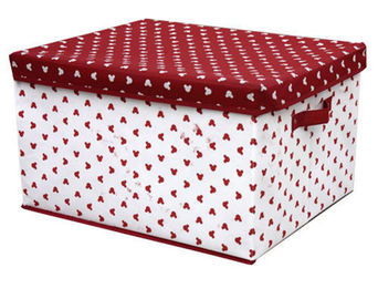 कवर के साथ OEM टिकाऊ पीपी गैर बुना भंडारण बॉक्स, सफेद लाल डॉट्स मुद्रित