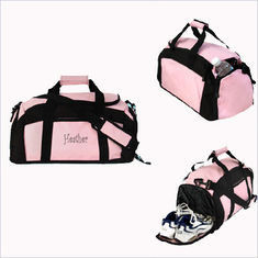 Pink / Blue Portable Ladies 600d Polyester Gym Personalised Sports Bags For Hiking
