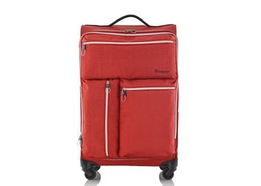 High density ribbon handle lightweight travel suitcases , red luggage set for women
