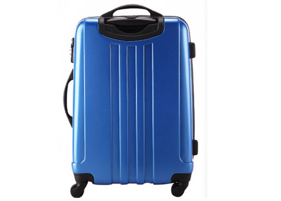 Blue Wear resistant ABS luggage set with TPR handle on top and side 150D polyester lining