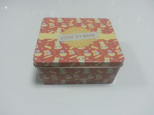 Eco-friendly Painted Metal Tin Box CMYK For Tea / Food Storage