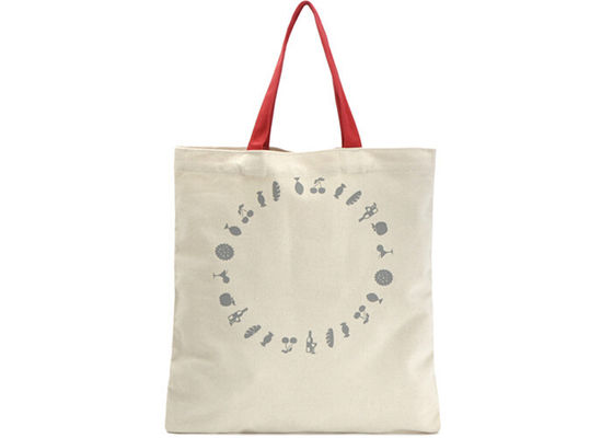 Canvas portable shopping bag with shoulder belt , printed reusable shopping bags