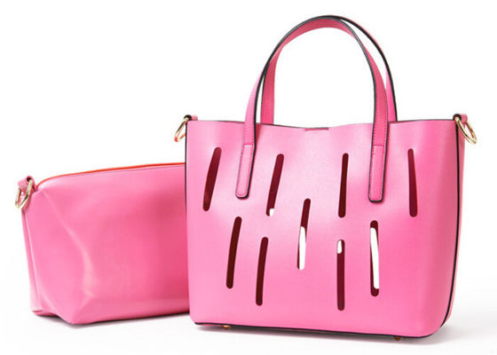 Waterproof  genuine leather handbags with light gold hardware