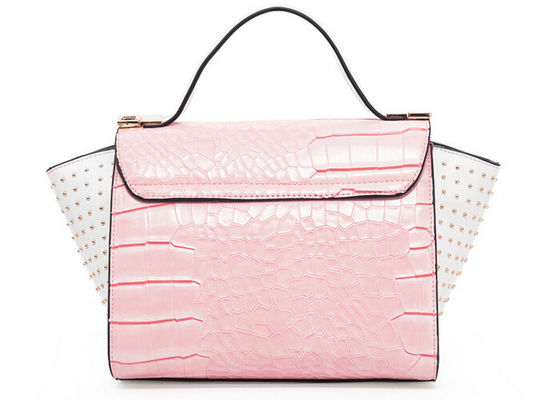 Strong gloss rivet decoration Fashion Ladies Handbags exquisite black  handle