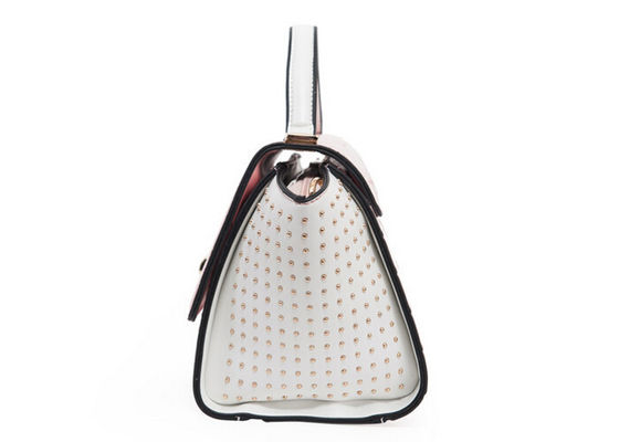 Strong gloss rivet decoration Fashion Ladies Handbags exquisite black  handle